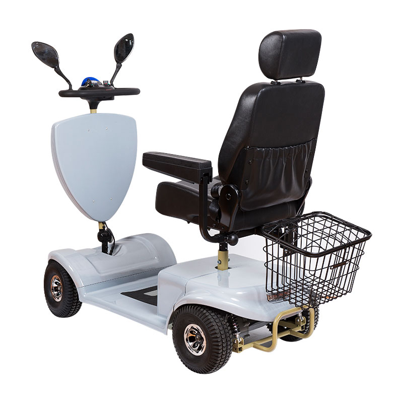 Scooter de mobilidade para idosos, grande, com absorção de choque, não removível, de assento único, operada por bateria, 4 rodas