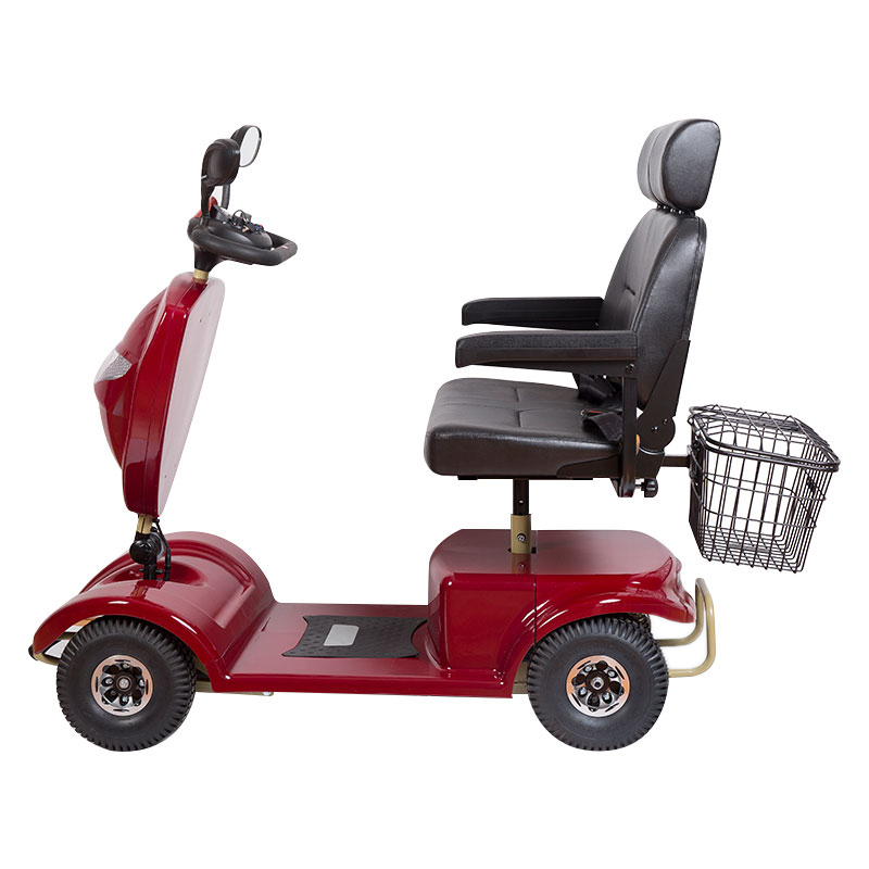 Scooter de mobilidade externa grande para idosos, 4 rodas, não removível, com absorção de choque, dois lugares